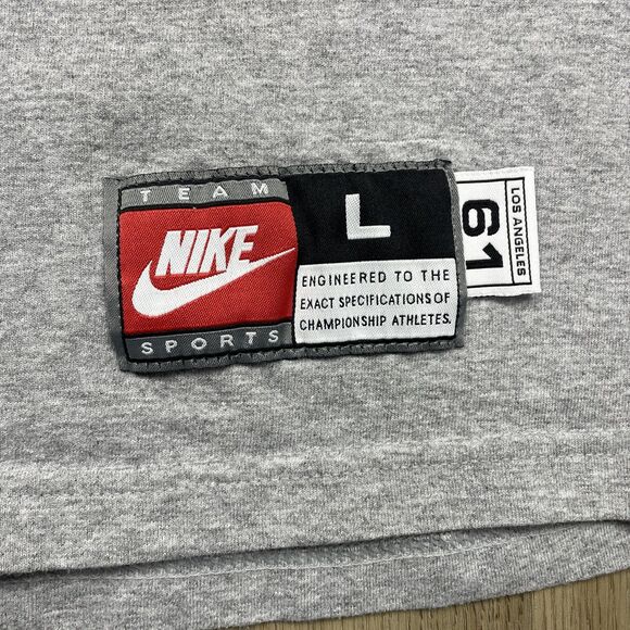 Los Angeles Lakers Shirt Mens Large Gray NBA Basketball Nike Team Crewneck - Picture 3 of 10